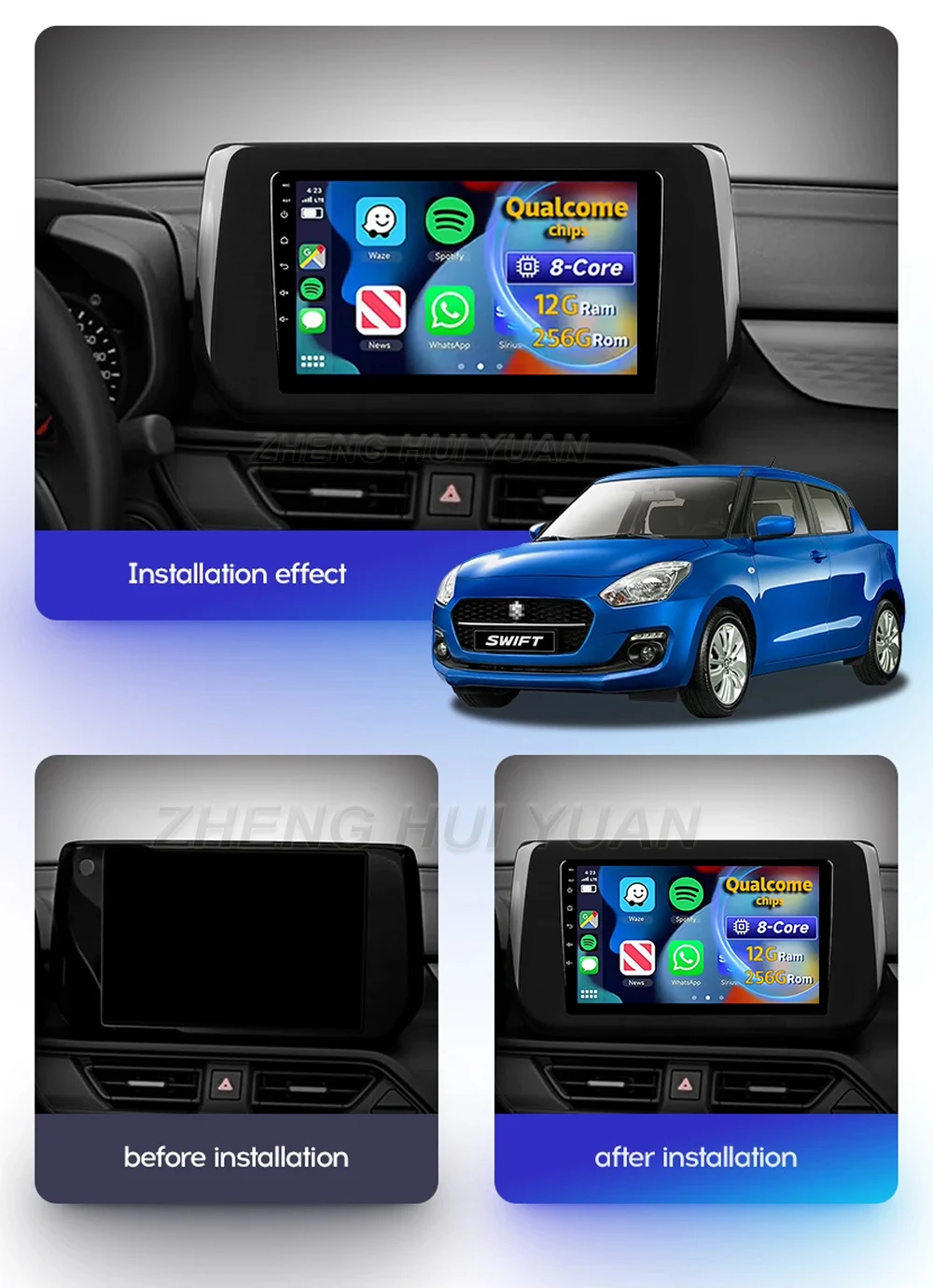 Für Suzuki Swift 6 2023 Android 15 Auto Radio Multimedia Player Android Auto Carplay Head Unit Navigation GPS