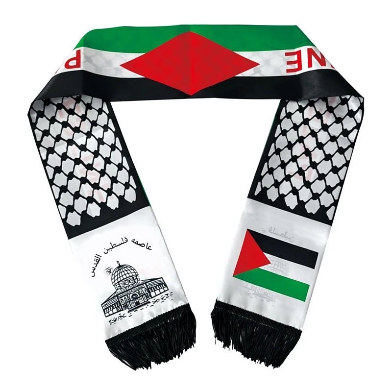 

Arincessbo Palestinian Flag Custom Scarf for Palestinian Festivals 14 * 130cm Scarf Printed Fashion Palestinian Flag Scarf