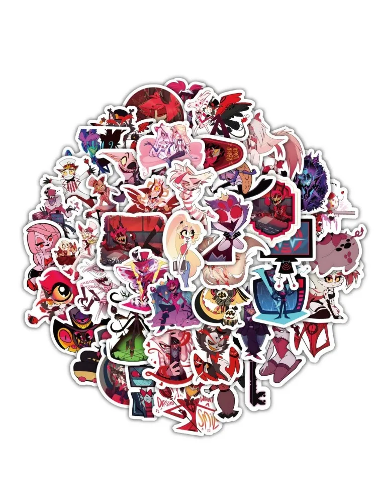 AliExpress 59PCS Cartoon Anime Hazbin Hotel Graffiti Stickers for Bicycle Hand Account Pencil Case Decals Anime Worlds Store