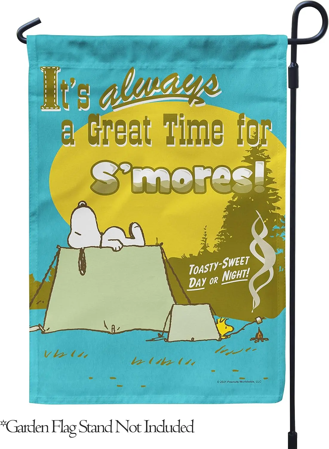 Flagology.com، الفول السوداني ® ، الفول السوداني ® وقت رائع لـ S'mores Snoopy - علم الحديقة 12.5 بوصة × 18 بوصة، مرخص رسميًا P ZLL #2