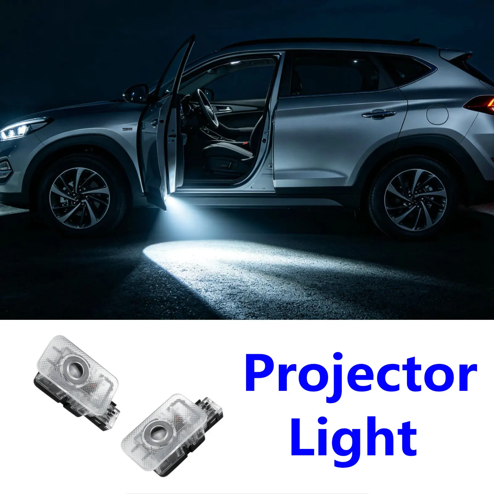 Image of 2 Stück LED-Türprojektor-Willkommenslicht für Volvo V40 V60 V90 XC40 XC60 XC90 S60 S90, Auto-Geisterschatten-Laserlicht