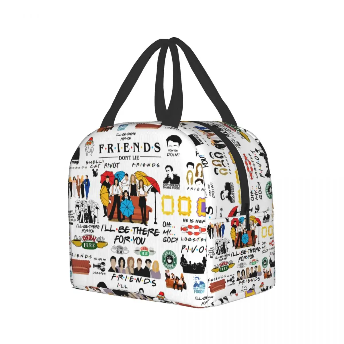 Funny TV Show Friends Collage Thermal Insulated Lunch Bag Portable Lunch Container for Work School Picnic Multifunction Food Box