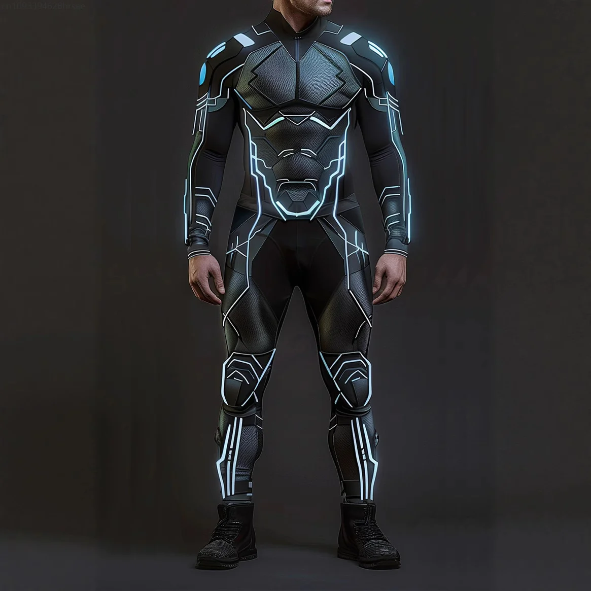 Halloween CyberPunk Men Women Mechanical Armor Jumpsuit Party Cosplay Steampunk Costume Party Fighter Elastic Bodysuits Rompers - Image 5
