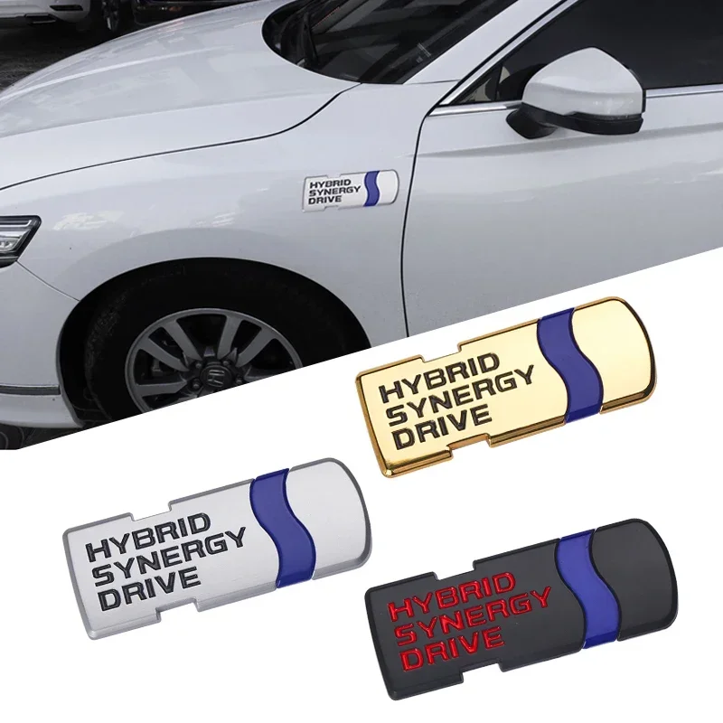 3D Metallo Nero Cromato IBRIDO Synergy Drive Logo Emblema Auto Parafango Distintivo Tronco Decal Per Toyota Camry Auto Adesivo Accessori
