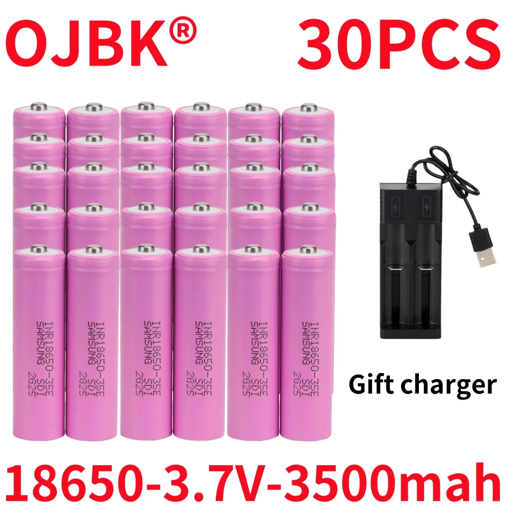 100% New Original For 18650 3500mAh 20A discharge INR18650 35E 3500mAh 18650 battery Li-ion 3.7v rechargable Battery