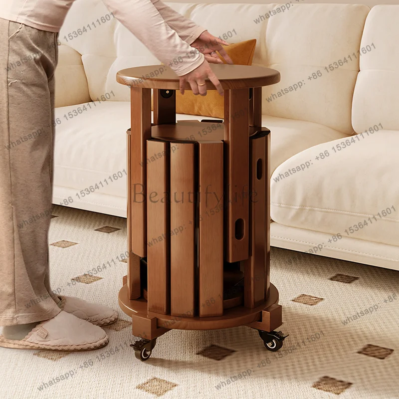 Factory Direct Sales: Solid wood stool that can be stacked and holds a tall stool, a sturdy and durable home stool