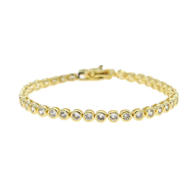 Verschiedene geformte geometrische Lünette Zirkonia 5A CZ Tenniskette Armband klassische Mode Damen Schmuck