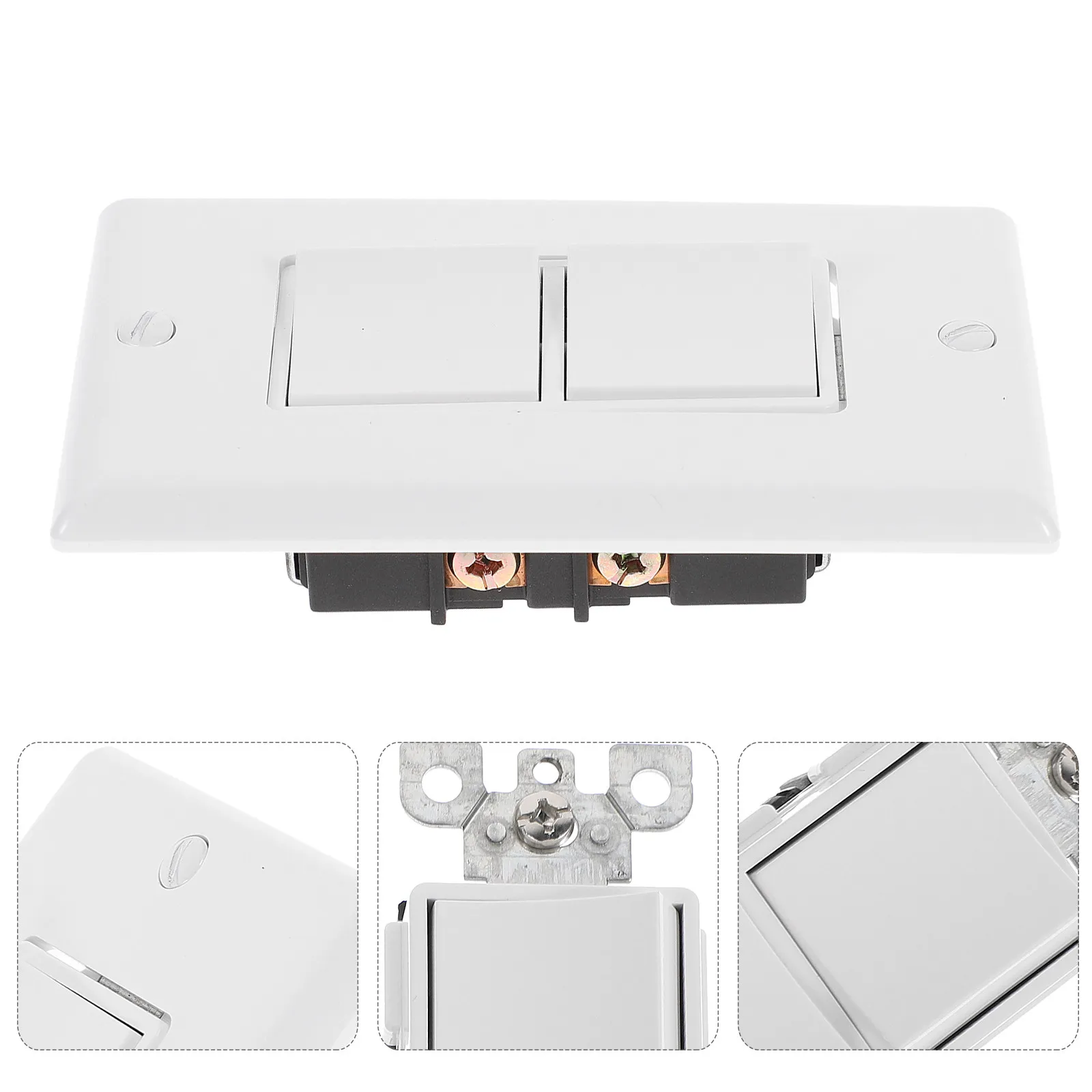 Double Rocker Light Switch 10 Amp Impact Resistant Paddle Switch with Wall Cover Electrical Light for Apartments Home