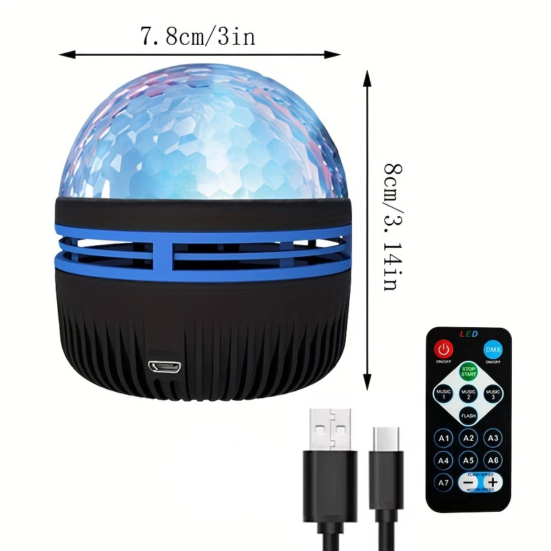 Galaxie-Projektor RGB-Sternenprojektor USB-betrieben mit Fernbedienung Nachtlichtlampe für Geburtstagsgeschenke, Feiertagspartys und Raumdekoration