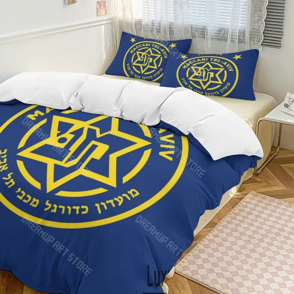 

Комплект постельного белья Maccabi Tel Aviv с 3D принтом Twin Queen King, полноразмерный пододеяльник, наволочка, кровать для мальчиков и девочек, домашний текстиль для взрослых