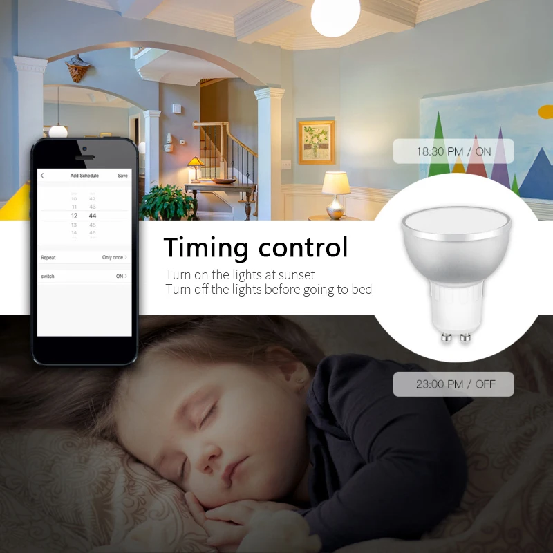 1/3/10Pcs Zigbee Smart Home LED Bulb Spot Night Light Lamp 5W GU10 RGBCW Tuya Smartthings Works Alexa Google Home Hue-Compatible