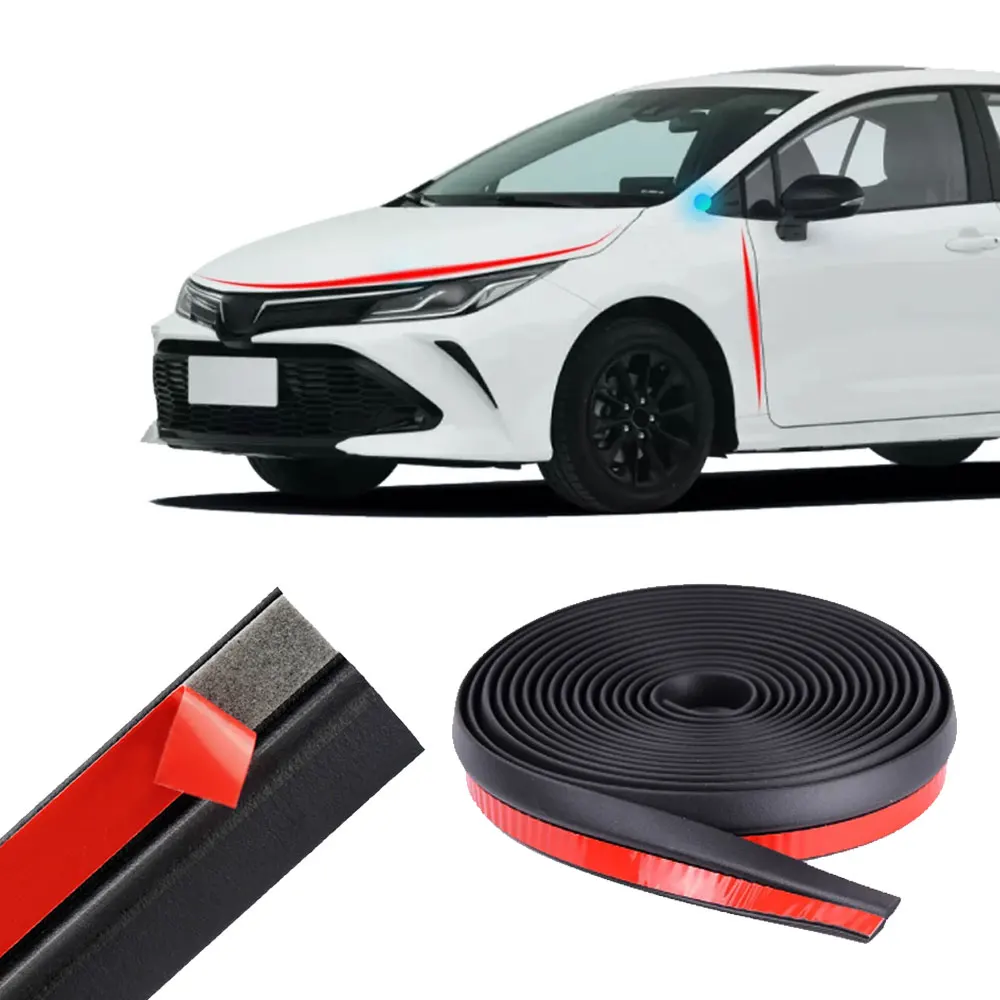 2 Meter Black Universal Car Door Seam Dust-proof Wind-reducing Noise Sealing Strip Edge Rubber Weatherstrip Sealing Rubber Strip