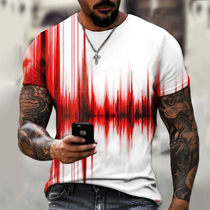 NEW 2024 hot Round neck short sleeve 3D pattern digital printed men\'s top outdoor sports fitness plus Size T-shirt XXS-6XL