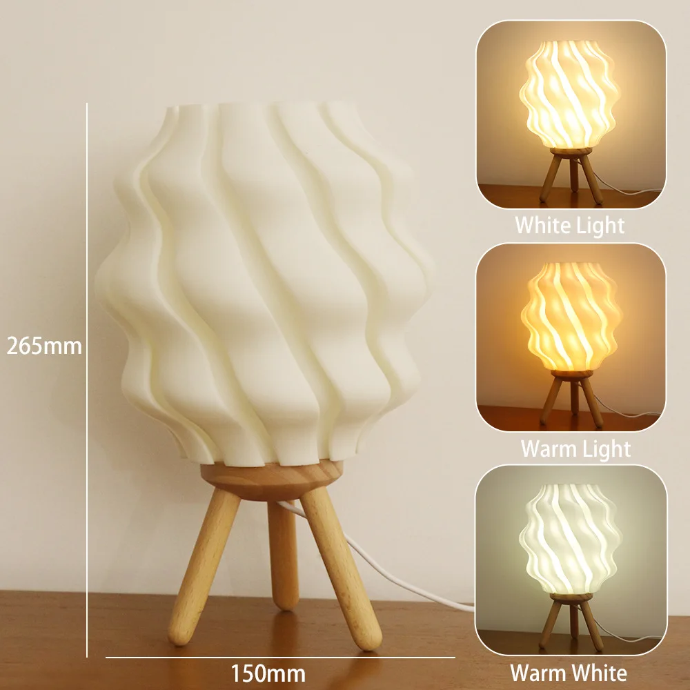 LED Night Light USB Plug-in Charging Personalized 3D Printing Small Desk Lamp 3-color Changing Desktop Ornament