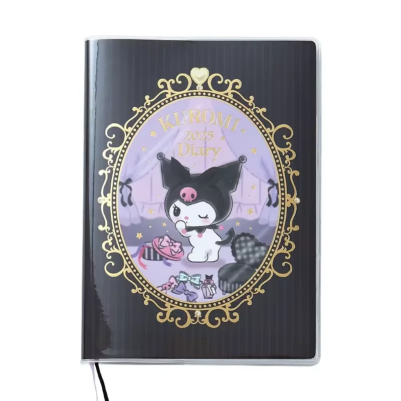 2025 Original Sanrio Square Handbook B6 Melody Kuromi Cinnamoroll Kitty Little Twin Stars Anime Notebook Calendar Organiser Gift