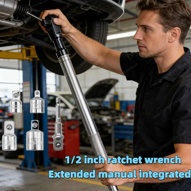 Jeu de clés à cliquet de 1/2 pouce, manuelles et automatiques, à couple étendu et élevé, utilisables pour les réparations dans les petits espaces des voitures