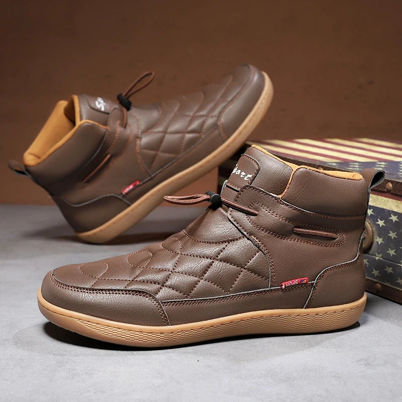 Men's High-Top Boots Slip-On Wide Width Elastic Adjustable Plus Size