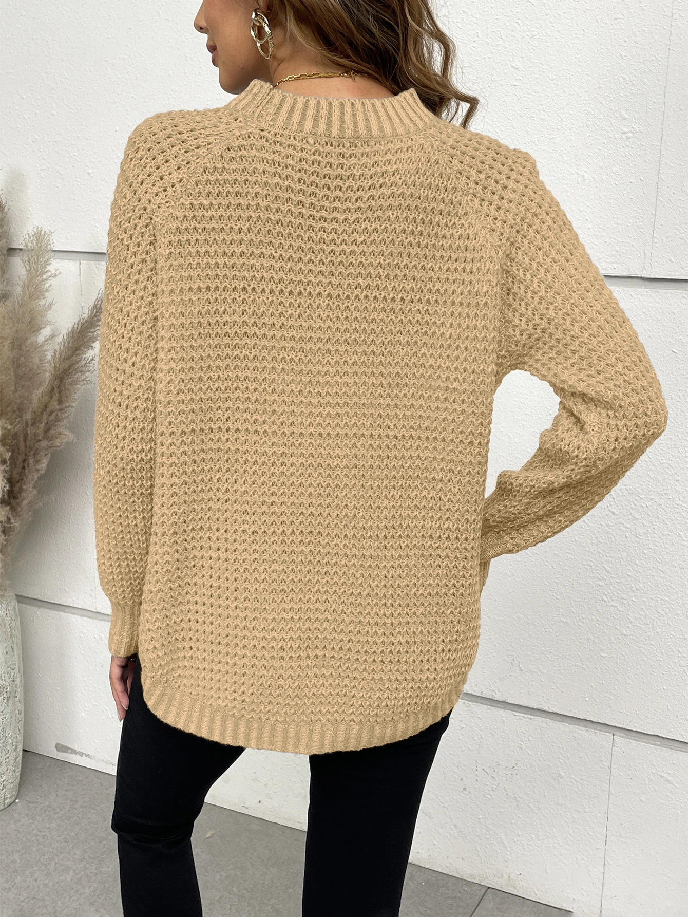 Womens Sweaters Trendy Balloon Sleeve Slouchy Knit Pullover Jumper,sueteres para mujeres