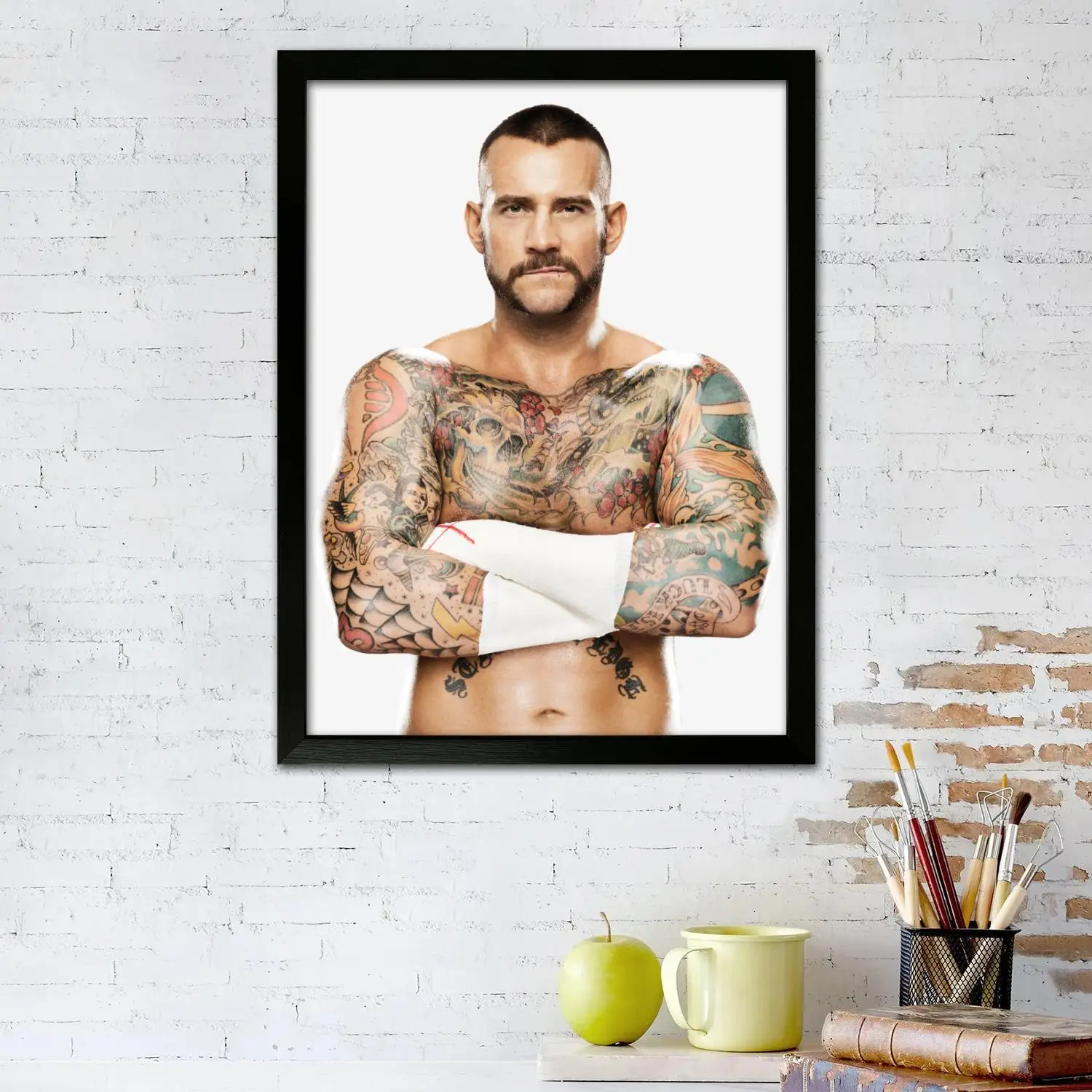 cm punk Wrestler Canvas Art Poster and Wall Art, Picture Print, Modern Family, Bedroom Decor, Posters,Decorative painting