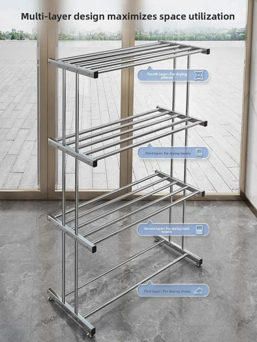 stainless-steel-floor-mounted-towel-rack-hair-salon-beauty-parlor-drying-cooling-hanging-rack-modern-simple-style-single-layer