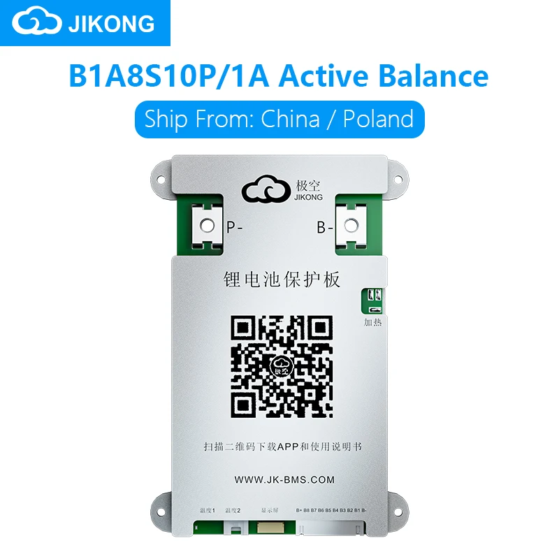 

JKBMS B1A8S10P HEAT CAN Smart BMS 4S 5S 6S 7S 8S BATTERIE 1A Active BALANCE Bms Lifepo4 Li-ion LTO 12V 24V JIKONG BMS