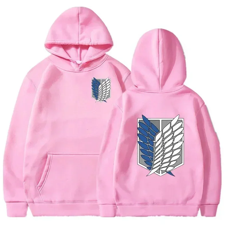 The fashionable print patterns of the male and female hooded sweatshirts from the Japanese anime 