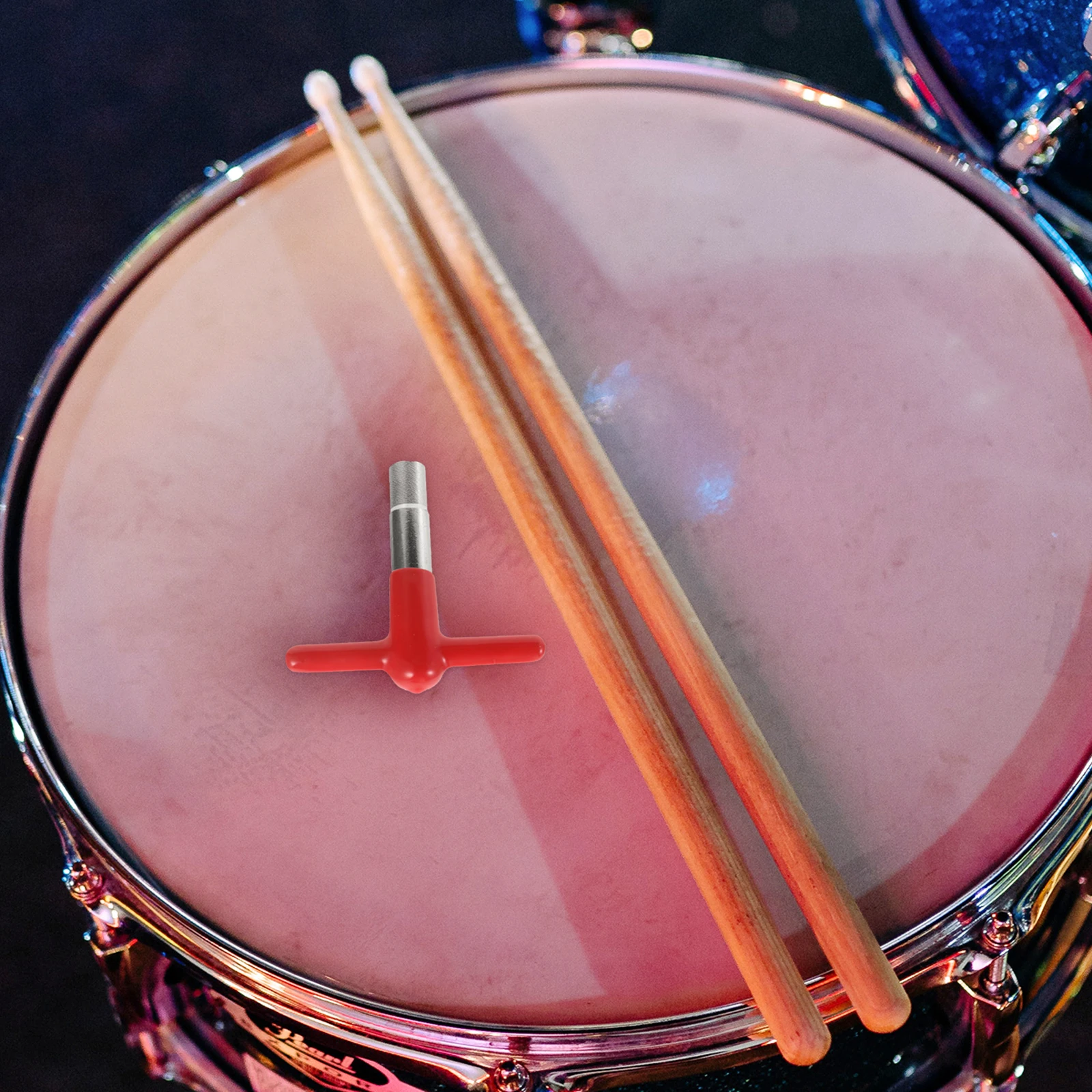 

T Shape Drum Key Red Silicone Protected Slim Tuning Tool for Percussion Drummers Beginner Drum Set Accessories Wrench