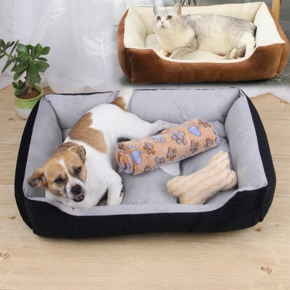 

1PC Winter Plush Dog Beds Cat Nest Kennel All Season Washable Dog Sofa Mattress Kittens Bed Cama Cachorro Gatos 고양이 용품 Mascota
