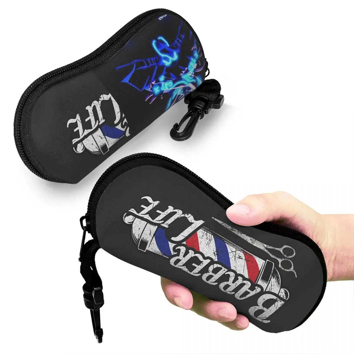 

Barber Shop Sign Entrance Shell Glasses Case Protective Sunglasses Box Women Men Soft Eyeglass Bag Pouch