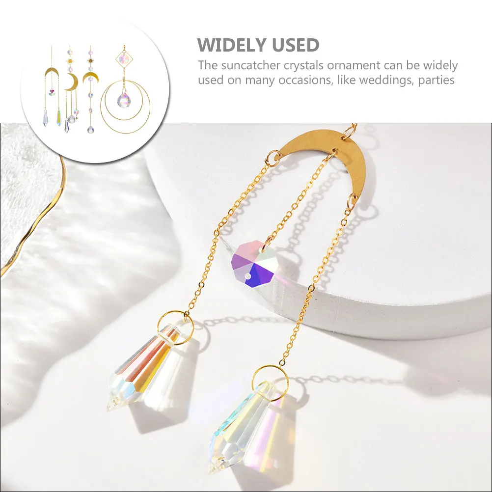 

4Pcs Crystal Suncatcher Prisms Hanging Ornaments for Windows Sun Catcher Decor Indoor Outdoor Garden Window Decoration Crystal