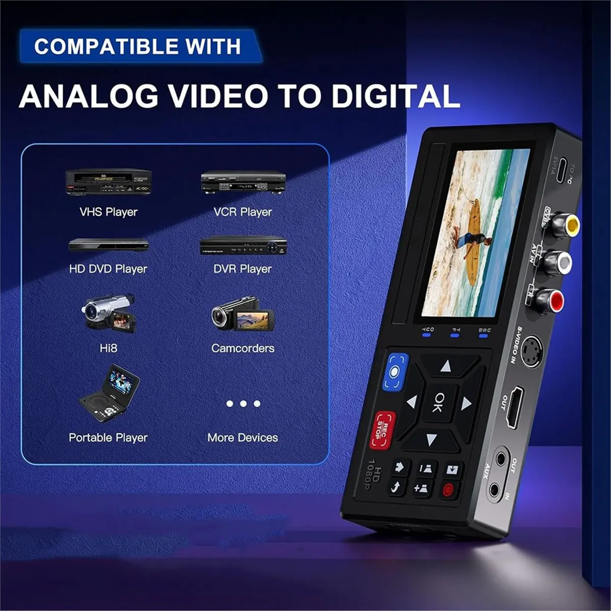 NEW FACTORY~HD Video Capture Box 1080P Video to Digital Converter with 3