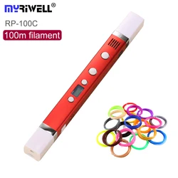 Myriwell Newest 3D Pen RP-100C Third Generation USB Plug 5V 2A Creative Caneta Pen 3D Graffiti Pen Digital 4 Speed Regulation