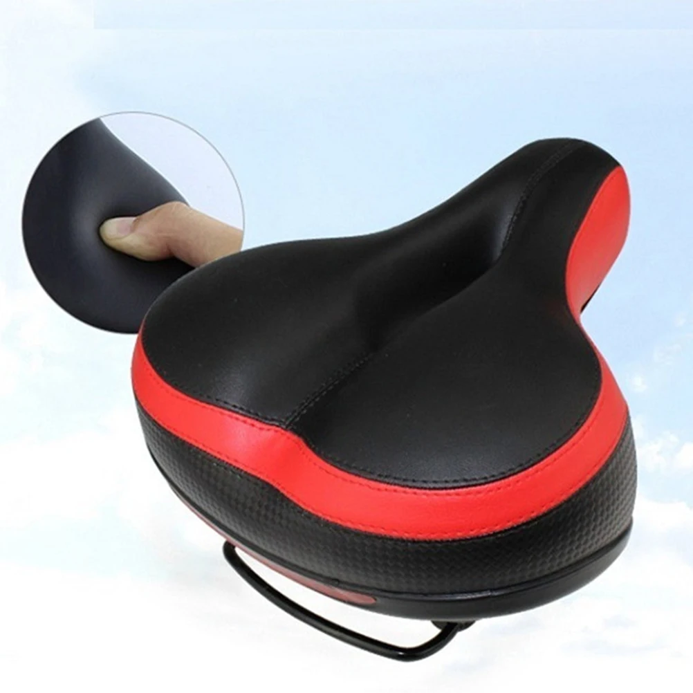 

Ergonomic Bike Saddle Thick Cushion Seat Reflective Sticker Dual Spring Balls Ventilated Design For Mountain Road Folding