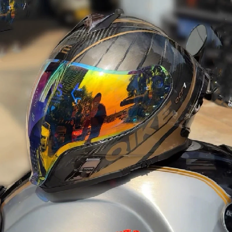 New 12K Carbon Fiber Ultralight Motorcycle Helmet Full Face Double Lens Raing Off-road Helmet Men Women Cascos Para Moto DOT