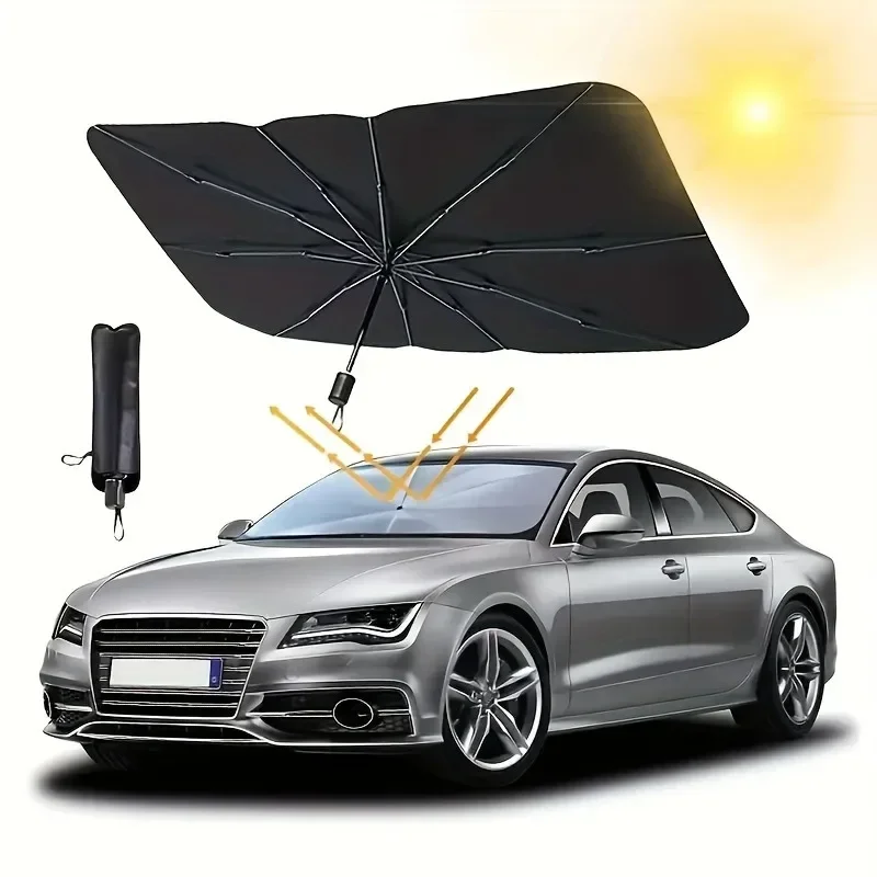 Car Sun Shade Protector Parasol Car Front Window Sunshade Covers Sun Protector Interior Windshield Protection Accessories view 2