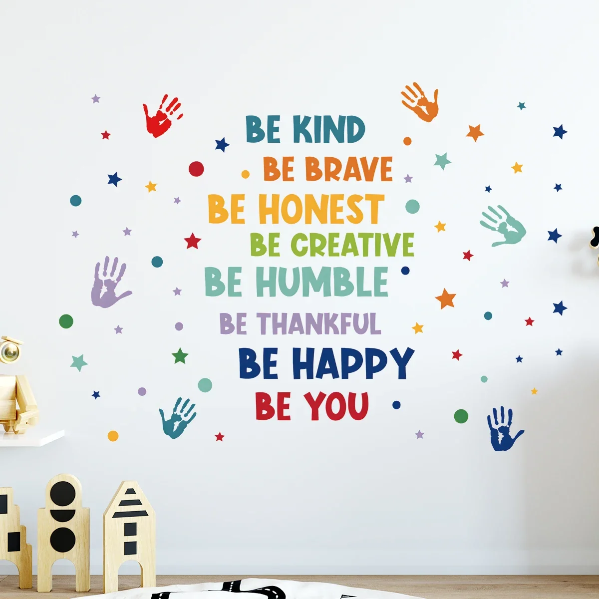 Bunte inspirierende Phrasen Text Wandaufkleber für Kinderzimmer Hintergrund Wandtattoos Wohnzimmer Dekoration Home Decor