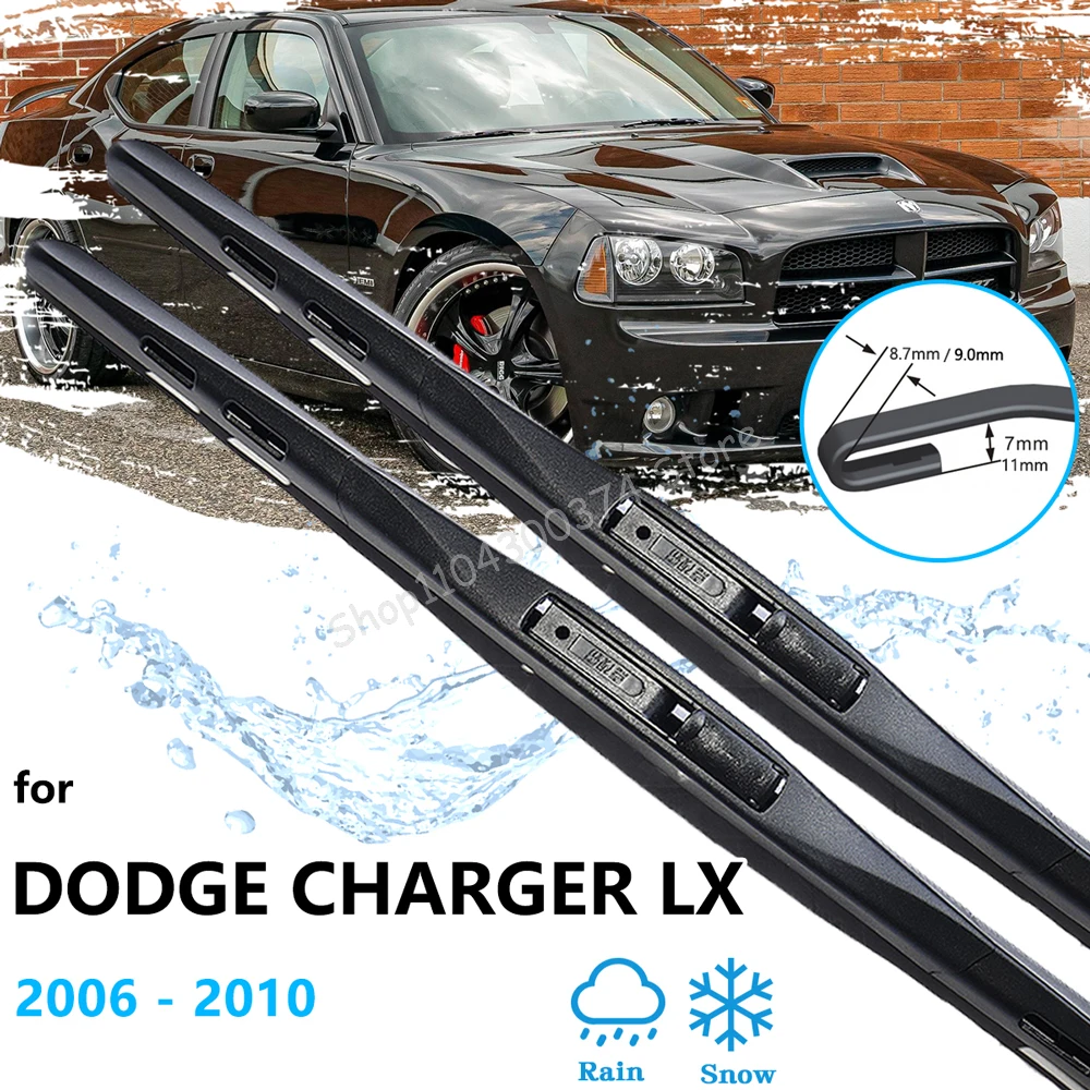 

For Dodge Charger LX 2006 2007 2008 2009 2010 Front Window Wiper Blades Rubber Car Windshield Windscreen Cleaning U J Hook Arms