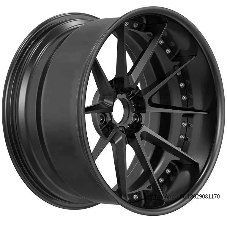 

Custom 2 piece forged matte black alloy rim full size 16/17/19/22 inch 5x100 5x114.3 5x120 deep lip wheel for Land Rover BMW