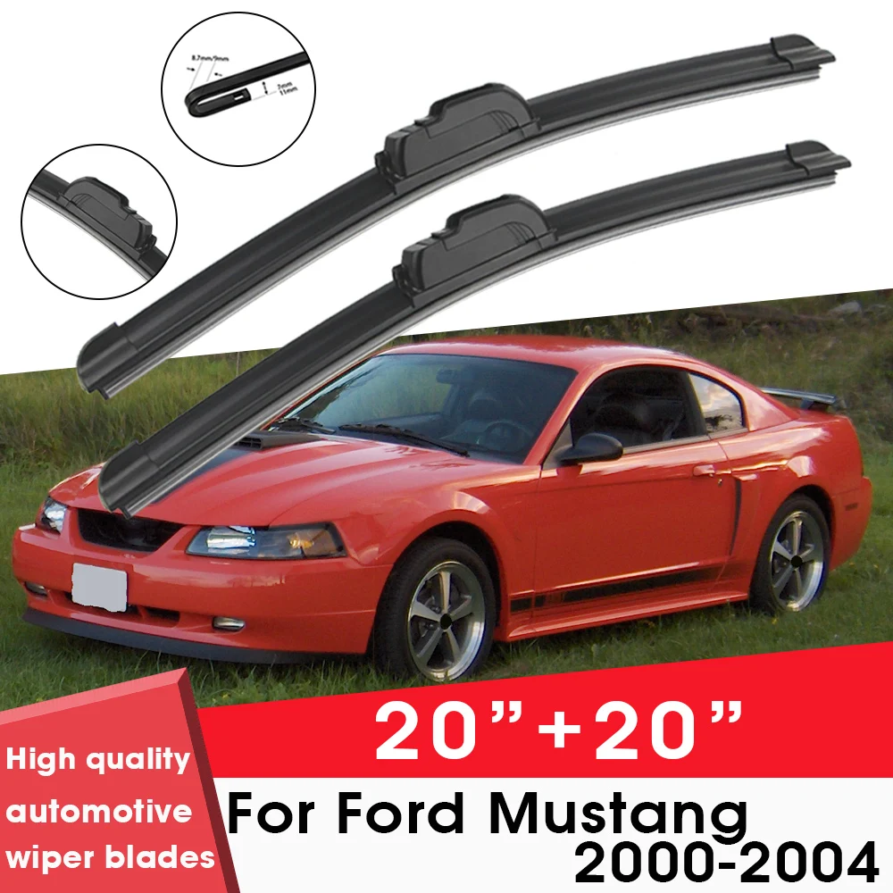 

Car Wiper Blade Blades For Ford Mustang 2000-2004 20"+20" Windshield Windscreen Clean Naturl Rubber Car Wipers Accessories