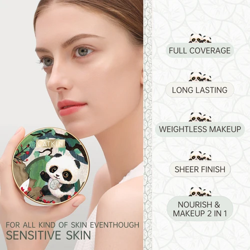 Imagen 2 del producto CATKIN-Base de maquillaje Panda Land, cojín de cobertura completa, transpirable, hidratante, nutritivo, sin poros, para piel sensible