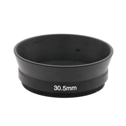 30.5mm For 35mm (Or longer focal length) lens Wide Angle Lens Hood Universal Screw in Black Metal