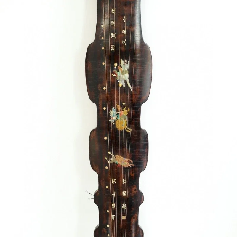 Wooden tire national guqin musical instrument, the length of the guqin is 122 cm,  width is 21 cm, and thickness is 8 cm.