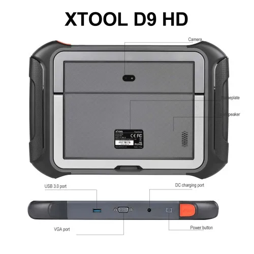 XTOOL D9HD Truck Diagnostic Tools For 24V Truck 12V Car Full System Diagnostic Scanner ECU Coding Bi-directional