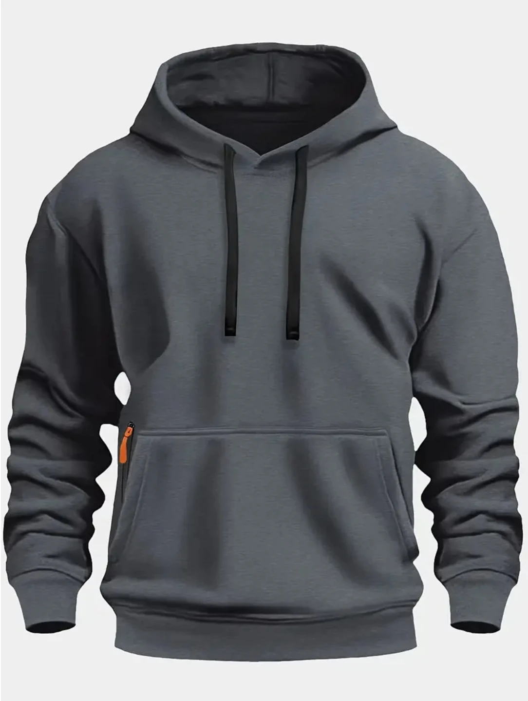 Fall/Winter New Arrival Men's Fleece Hoodie High Quality Solid Color Hooded Sweatshirt Male Fashionable Street Style Sweatshirt