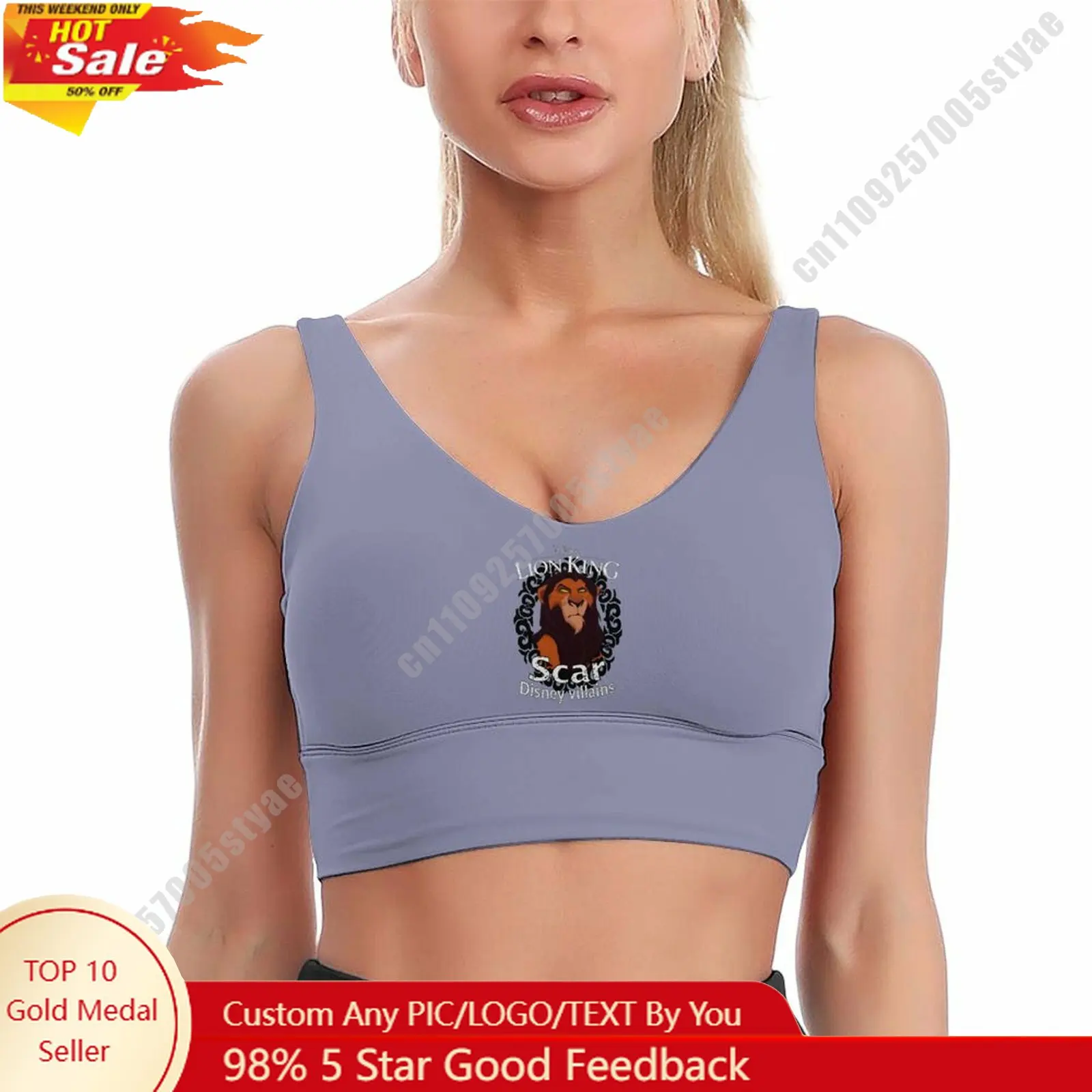 

Scar Sports Bra Disney Character Custom Breathable Underwear Running Fitness Push Up Bra Fresh Fashionable Gifts