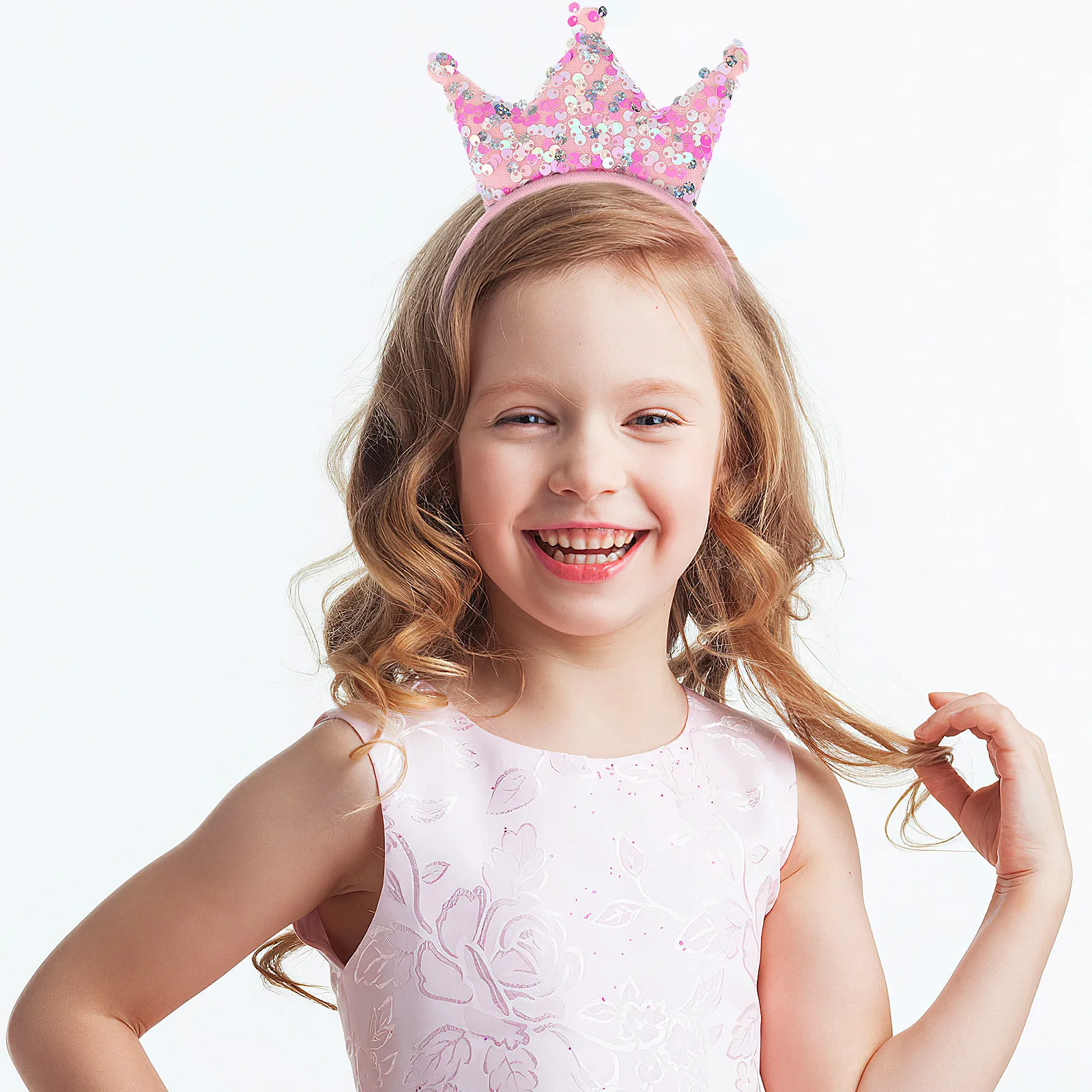 

12 шт. блестящих повязок на голову для девочек с пайетками, украшения для волос на день рождения, праздничные аксессуары для волос, декоративные украшения для детских причесок