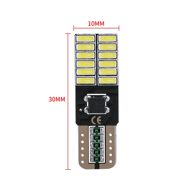 

50 шт., суперъяркая лампочка для автомобиля, фонарь T10 4014 24 SMD W5W Canbus, автомобильные аксессуары, габаритная лампа постоянного тока 12 В