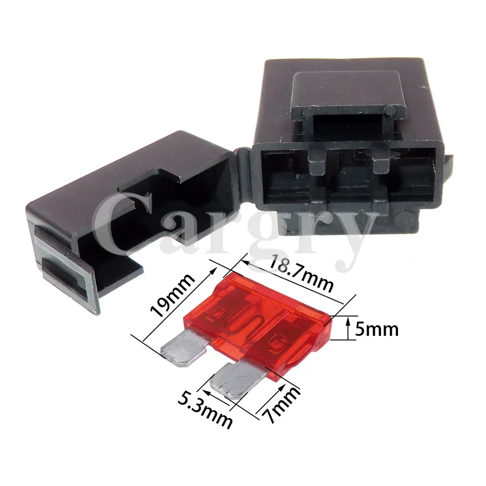 1 Set Black Lighter Frontal for Standard Fuses BX2017A BX2017D Medium Car AC Assembly Fuse Holder with Crimp Terminal