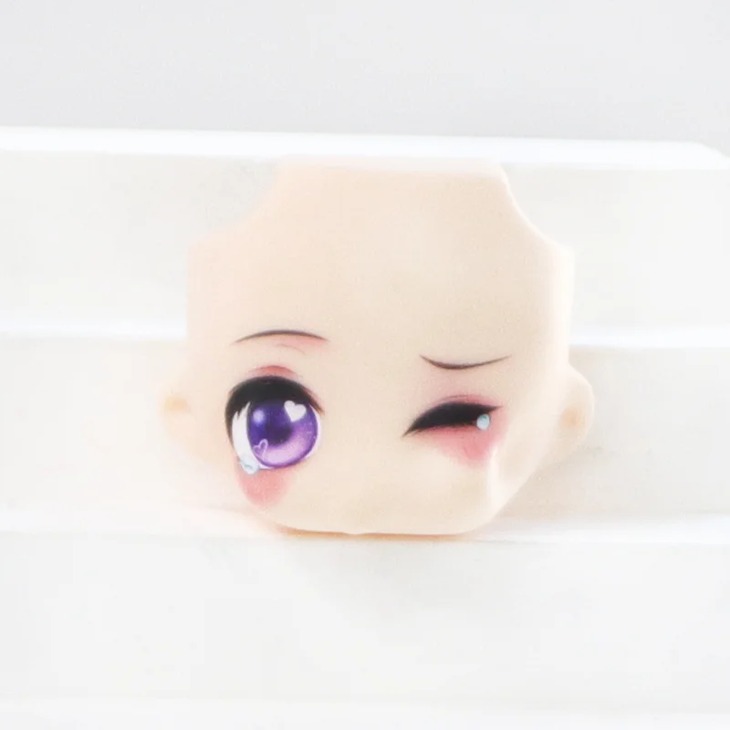 OB11 Pop Gezicht 1/12 BJD Pop Gezicht Met 3D Anime Decal Ogen Kawaii Verander Gezichten Blazen Pout Mond Wangen GSC Hoofd DIY Kinderpoppen