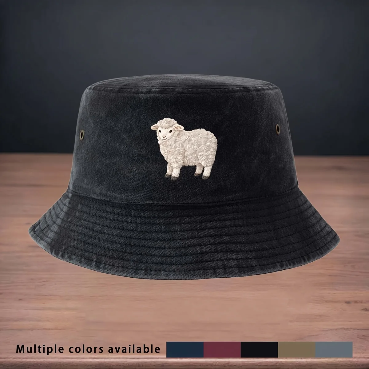 High-quality Printed -covered Sheep Pattern Bucket Hat, a Staple for Fishing and Lure Fishing. Foldable for Easy Storage and Por